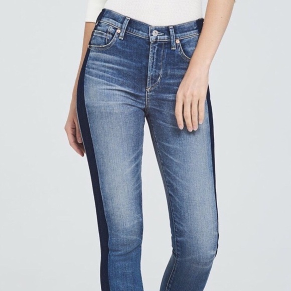 Blank NYC Girlfriend Cropped Jean Two Tone Frayed 29 - Picture 1 of 6